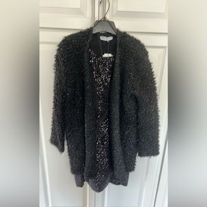 Zara Black Jacket with black shimmer threads NWT